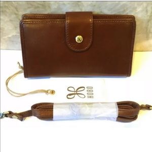 Hobo Leather Crossbody Wallet, Apollo, NWT